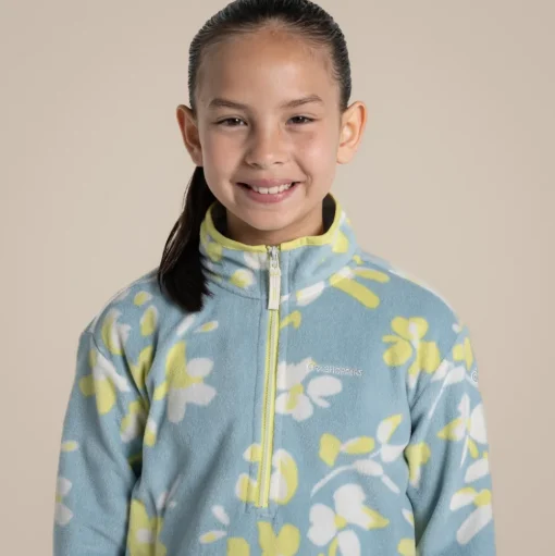Bachas Half Zip Fleece für Kinder | Sky Blue Print