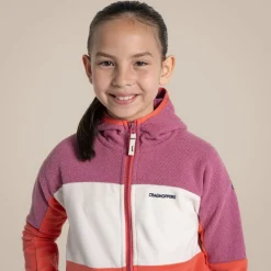 Bindloe Fleecejacke mit Kapuze für Kinder | Dusky Hibiscus / Deep Coral