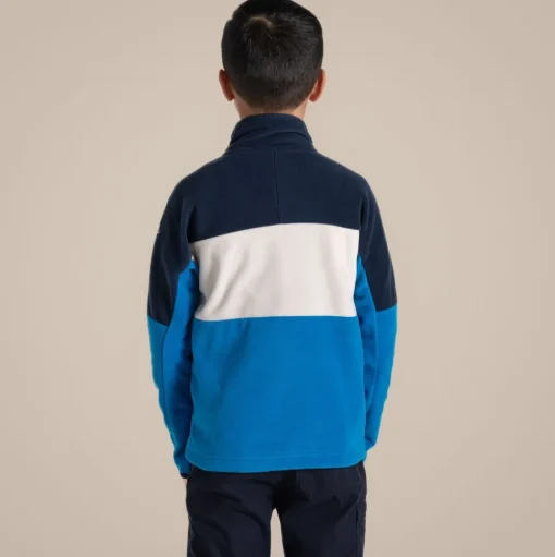Bromley Fleece mit halbem Reißverschluss für Kinder | Blue Navy / Howlite Blue