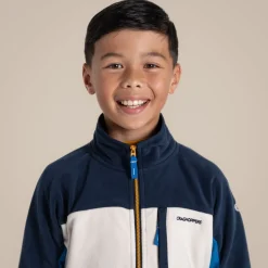 Bromley Fleece mit halbem Reißverschluss für Kinder | Blue Navy / Howlite Blue