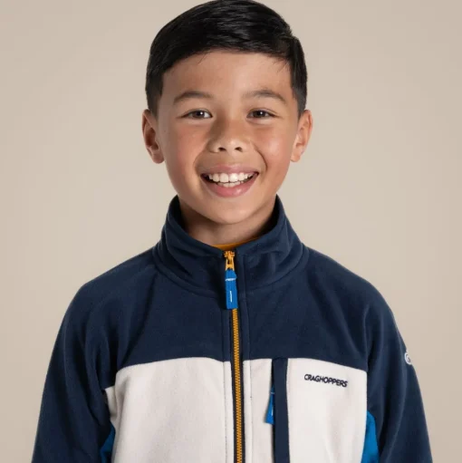 Bromley Fleece mit halbem Reißverschluss für Kinder | Blue Navy / Howlite Blue