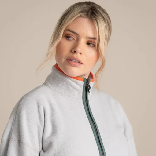 CO2 Renu Fleece mit durchgehendem Reißverschluss für Damen | Light Grey Marl