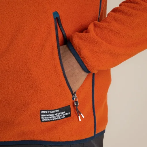 CO2 Renu Fleece mit durchgehendem Reißverschluss für Herren | Carnelian Orange
