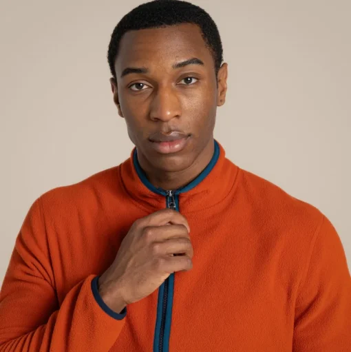 CO2 Renu Fleece mit durchgehendem Reißverschluss für Herren | Carnelian Orange