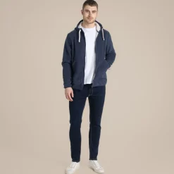 Colm Fleece mit durchgehendem Reißverschluss für Herren | Blue Navy