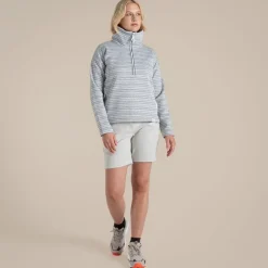 Daisy-Fleecejacke mit halbem Reißverschluss für Damen | Storm Grey Stripe
