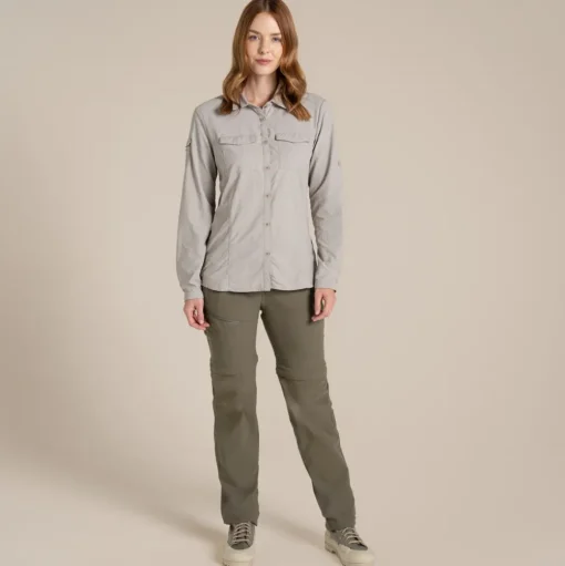 Damen NosiLife Adventure Langarmshirt III | Soft Mushroom