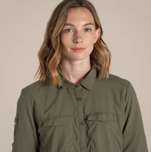 Damen NosiLife Adventure Langarmshirt III | Wild Olive
