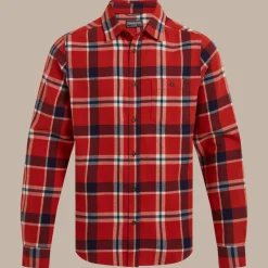 Gage Hemd mit langem Ärmel | Carnelian Orange Check