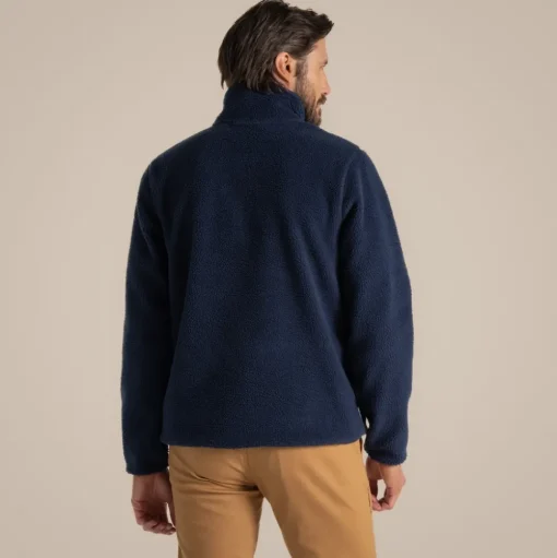 Hathers Half Zip Fleece für Herren | Blue Navy Print