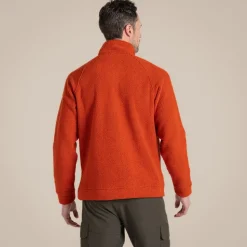 Herren Karlton Fleece mit halbem Reißverschluss | Carnelian Orange