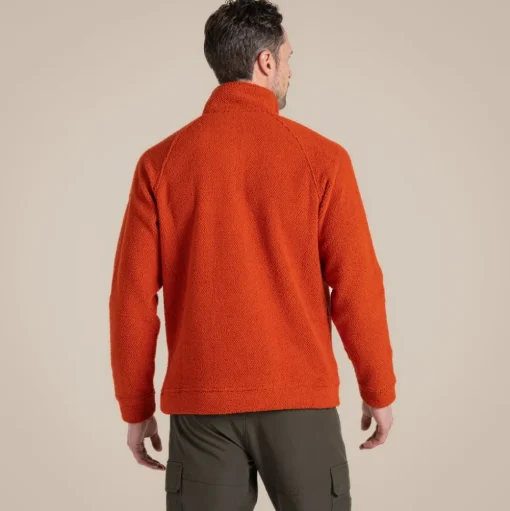 Herren Karlton Fleece mit halbem Reißverschluss | Carnelian Orange