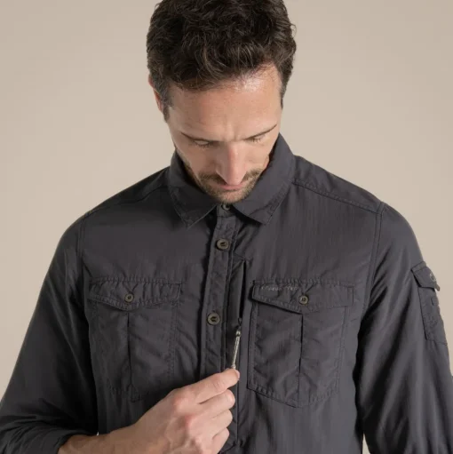 Herren NosiLife Adventure Langarmshirt III | Black Pepper