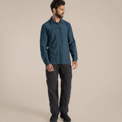Herren NosiLife Pro Langarmshirt V | Blue Stone