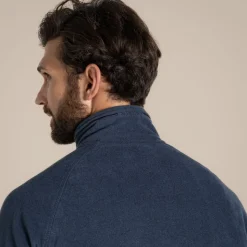 Herren-Fleecejacke Corey VI mit halbem Reißverschluss | Blue Navy Marl