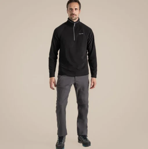 Herren-Fleecejacke Corey VI mit halbem Reißverschluss | Black