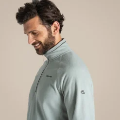 Herren-Fleecejacke Corey VI mit halbem Reißverschluss | Lichen Green