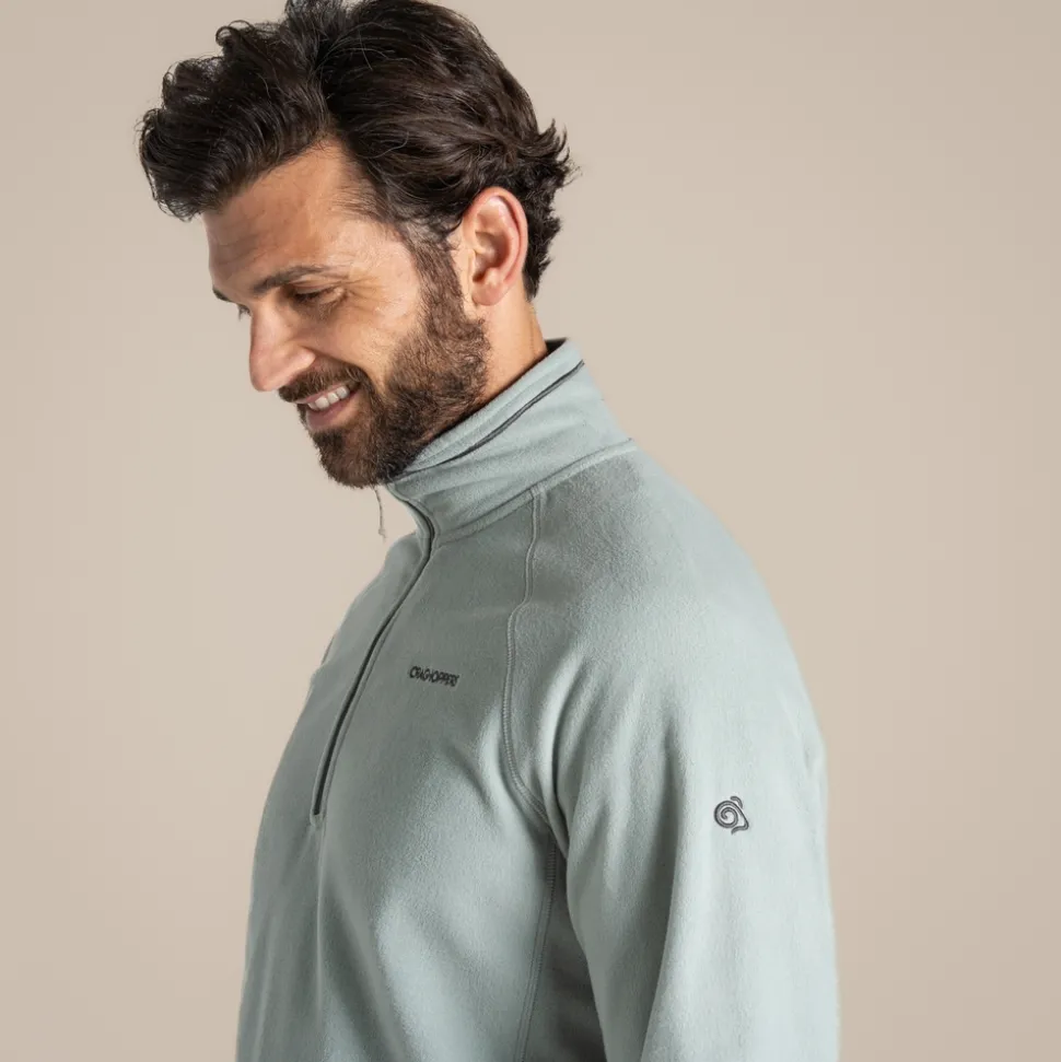 Herren-Fleecejacke Corey VI mit halbem Reißverschluss | Lichen Green