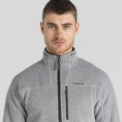Herren-Fleecejacke Torney II mit halbem Reißverschluss | Dove Grey Marl