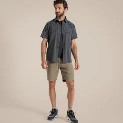 Kiwi-Kurzarmhemd für Herren | Dark Grey