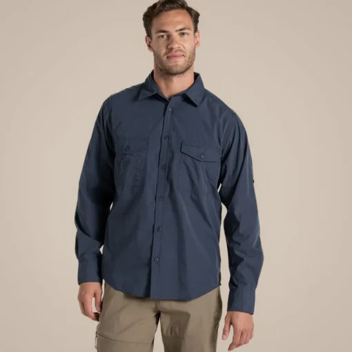 Kiwi-Langarmshirt für Herren | Ombre Blue