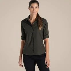 Langärmeliges Expert Kiwi-Shirt für Damen | Dark Cedar Green