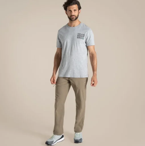 Lucent Kurzarm-T-Shirt für Herren | Soft Grey Marl Landscape