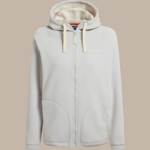Mari Full Zip Fleece mit Kapuze für Damen | Light Grey Marl