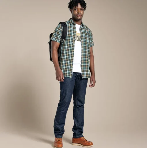 Men's Menlo Short Sleeved Shirt | Spruce Green Check