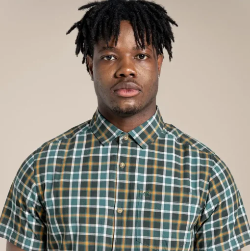 Men's Menlo Short Sleeved Shirt | Spruce Green Check