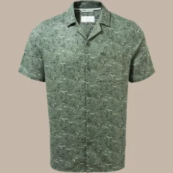 NosiBotanical Hula Hemd mit kurzem Ärmel | Spruce Green Print