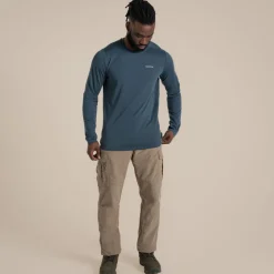 Nosilife Abel Langarm-T-Shirt für Herren | Blue Stone