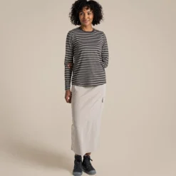 NosiLife Akona Langarmshirt für Damen | Charcoal Stripe