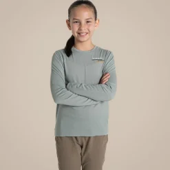 Nosilife Cruz Langarm-T-Shirt für Kinder | Lichen Green