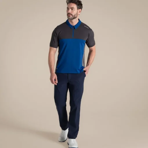 NosiLife Golf Avro Polohemd mit kurzem Ärmel für Herren | Dark Iron / Deep Marina