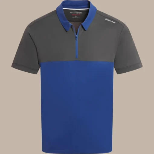 NosiLife Golf Avro Polohemd mit kurzem Ärmel für Herren | Dark Iron / Deep Marina