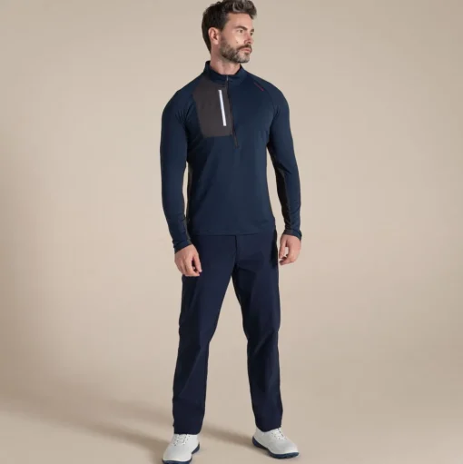NosiLife Golf Goswick Half Zip Oberteil für Herren | Blue Navy