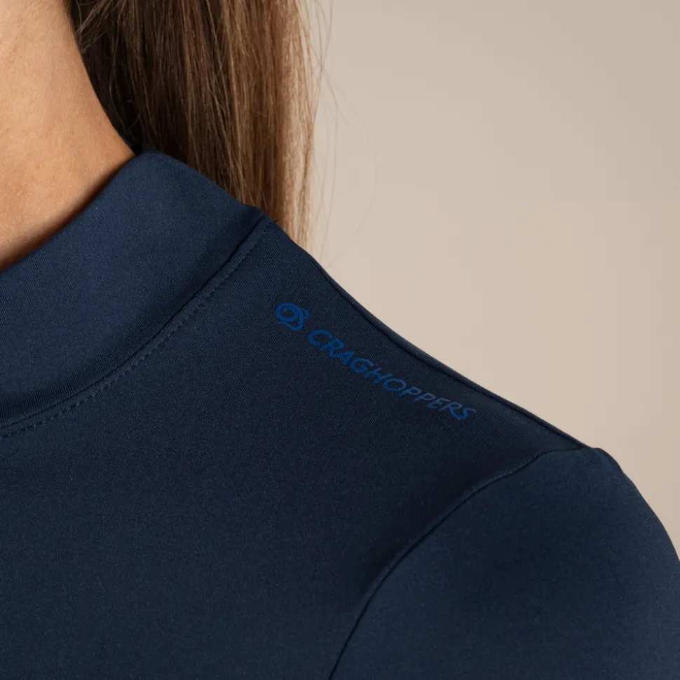 Nosilife Golf Langarmtop mit Stehkragen für Damen | Blue Navy