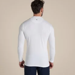 Nosilife Golf Langarmtop mit Stehkragen für Herren | White