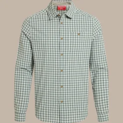 NosiLife Nuoro Check Hemd mit langem Ärmel für Herren | Lichen Green / Ecru Check