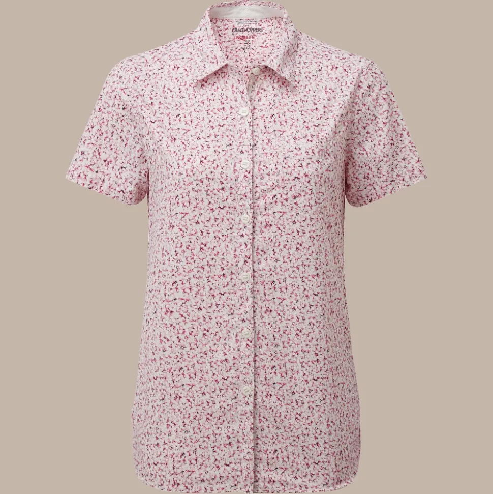 NosiLife Tayma Kurzärmelige Bluse | Raspberry Print