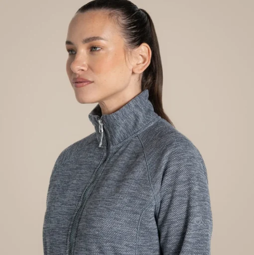 Tarvos Fleece mit durchgehendem Reißverschluss für Damen | Storm Grey Marl