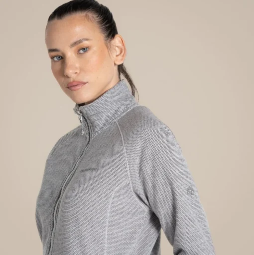 Tarvos Fleece mit durchgehendem Reißverschluss für Damen | Lunar Grey Marl
