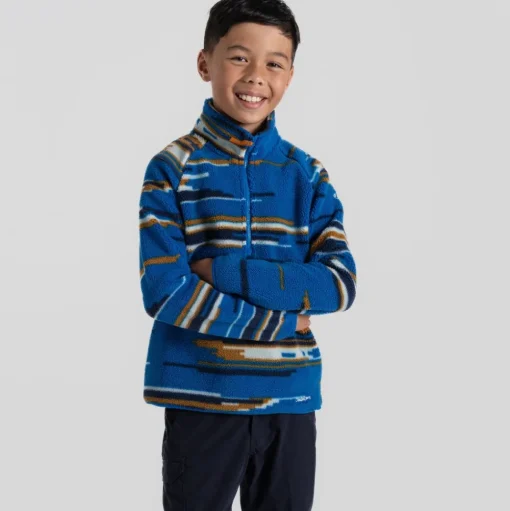 Tivoli Half Zip für Kinder | Titan Blue Print