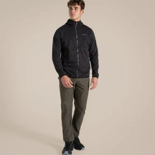 Travos Fleece mit durchgehendem Reißverschluss für Herren | Black Pepper Marl