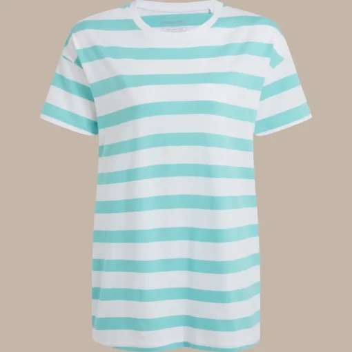 Yago Oberteil mit kurzem Ärmel für Damen | Aqua Sky Stripe